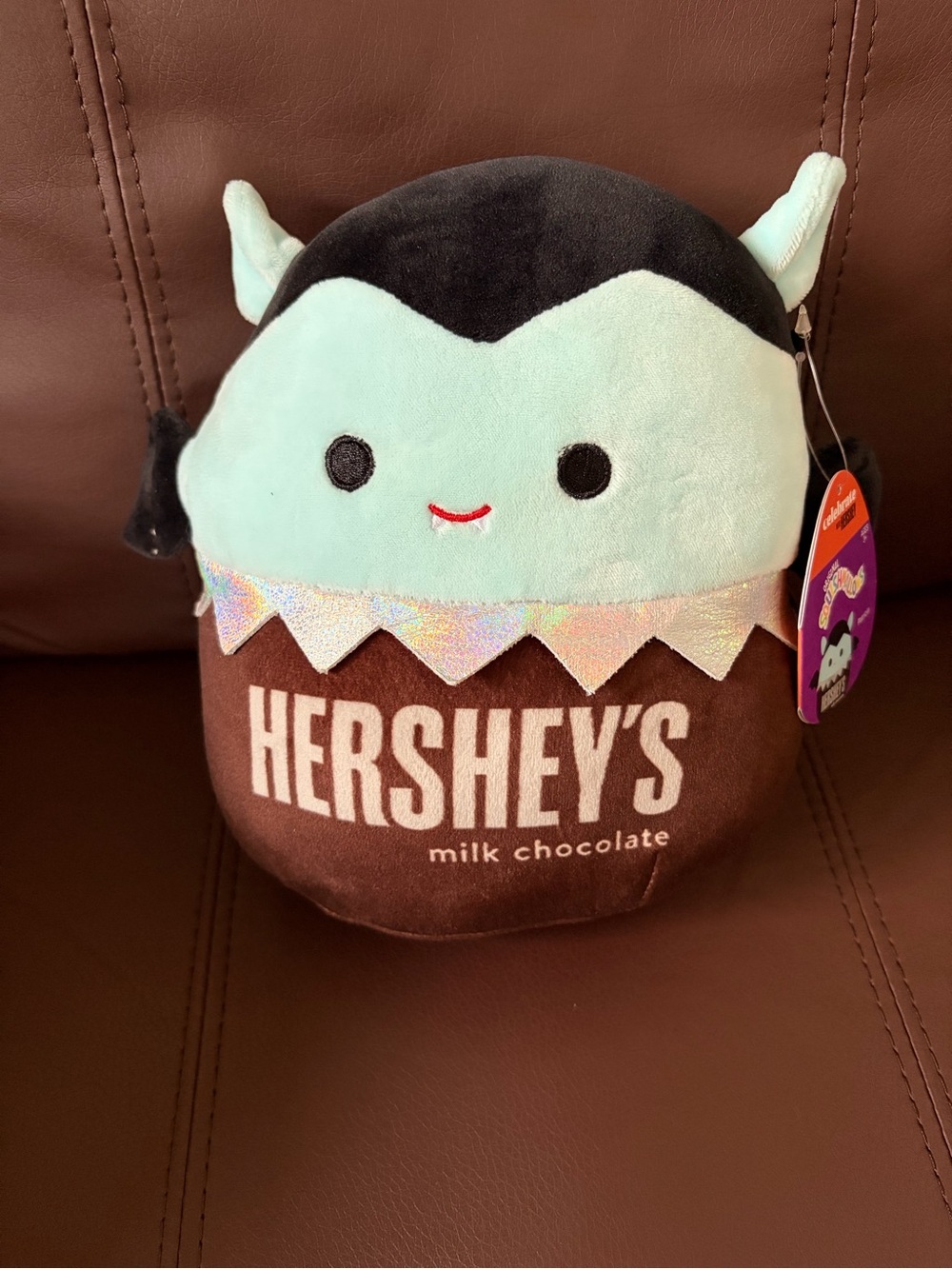 HERSHEY'S Plush Chocolate Halloween Vamp Squishmallow - Mint & Brown